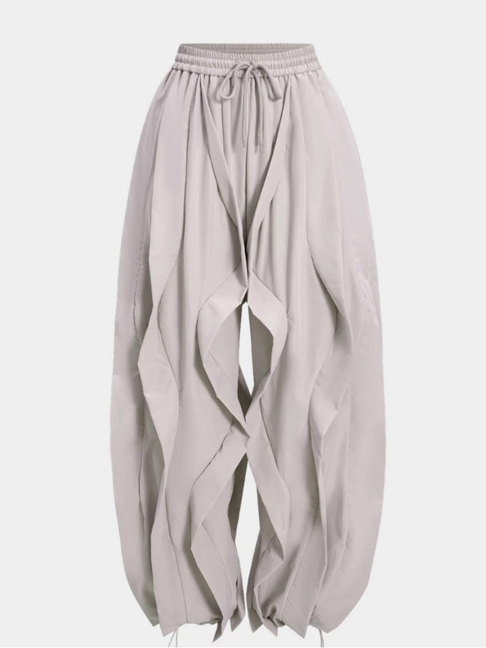 MICAS Gray Drawstring Ruffle Trousers - M NWT - Picture 2 of 6